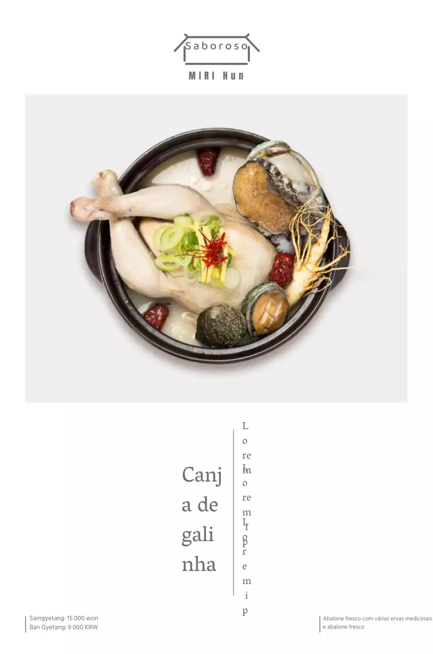 Placa de sinalização Iyeol Chihyeol Samgyetang
