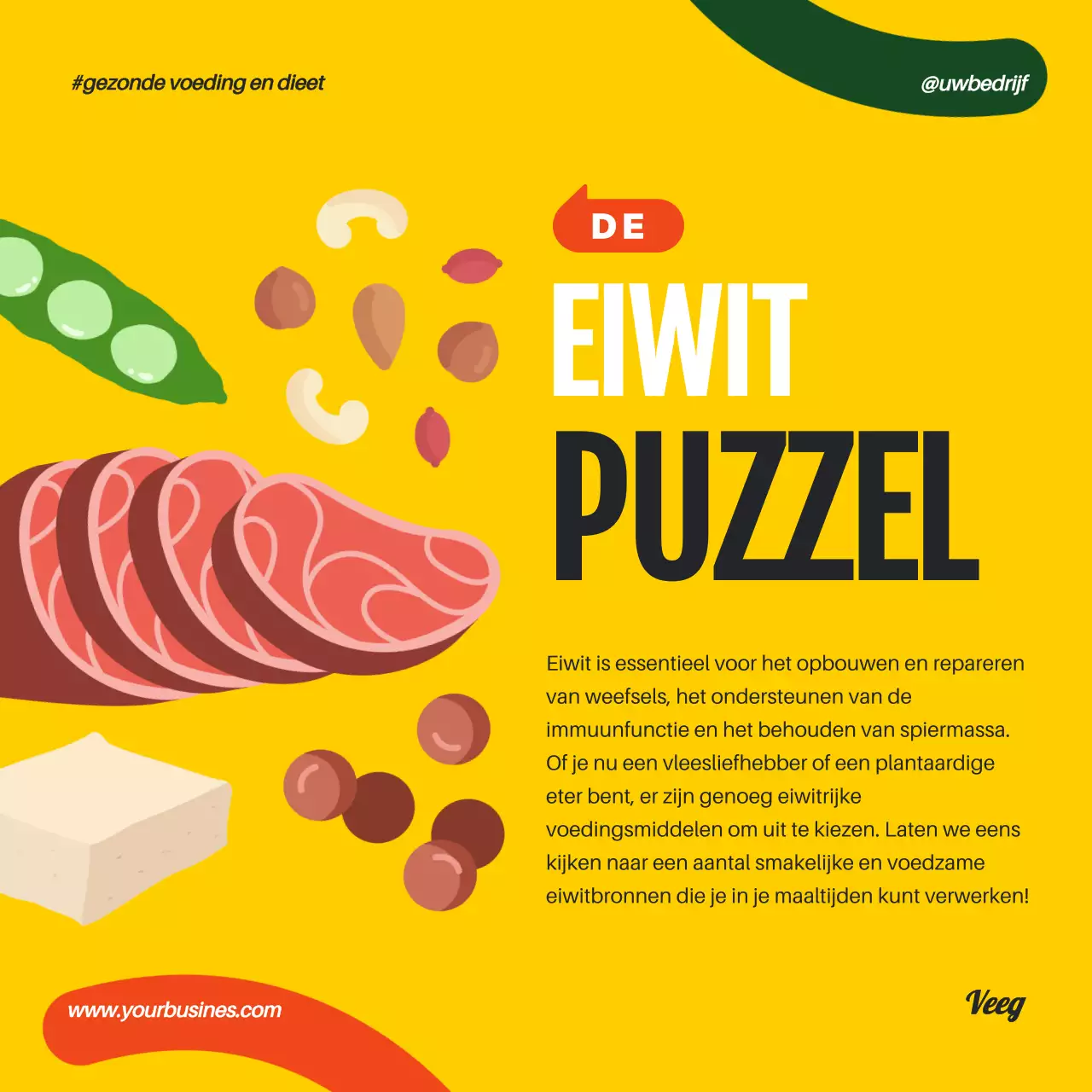Oranje Groen Geometrisch Popart Gezond Eten En Dieet