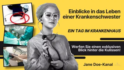 Gelb Schwarz Basic Modern Bold Krankenschwester Vlog Youtube Vorschaubild Werbung