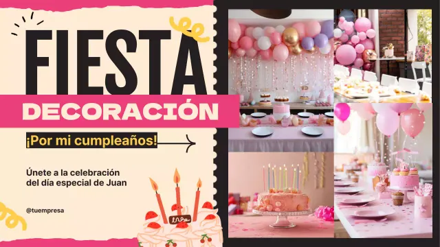 Decoración Pop Moderna Rosa Para Mi Cumpleaños