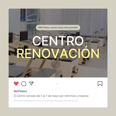 Pilates moderno en beige y amarillo anuncio de marketing en redes sociales