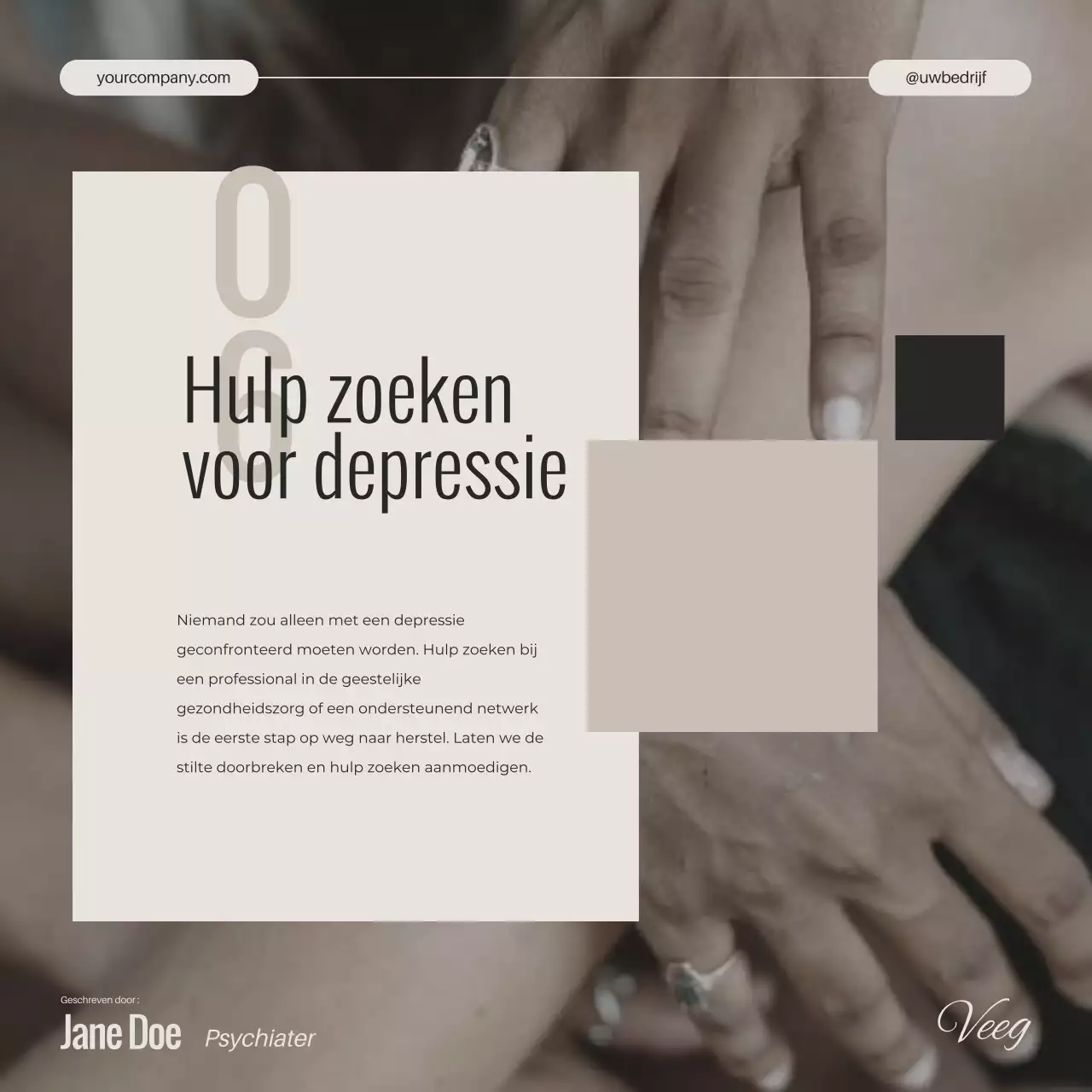 Ivory zwart-wit Minimal Mental Health Depression Unveiled Campagne