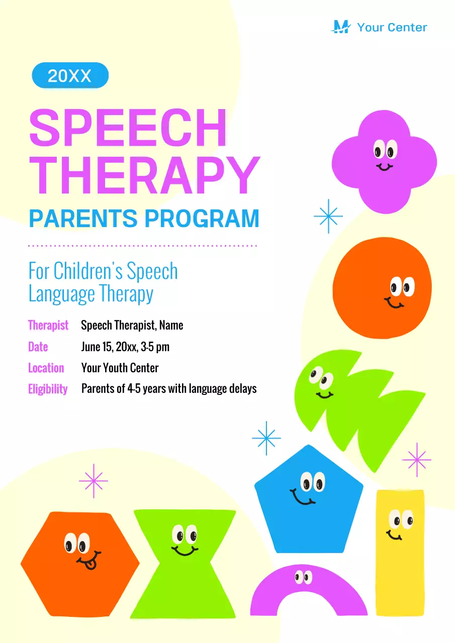 Pink Playful Therapy Announcement Poster