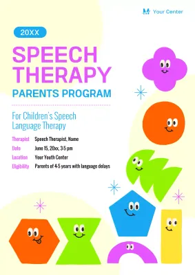 Pink Playful Therapy Announcement Poster