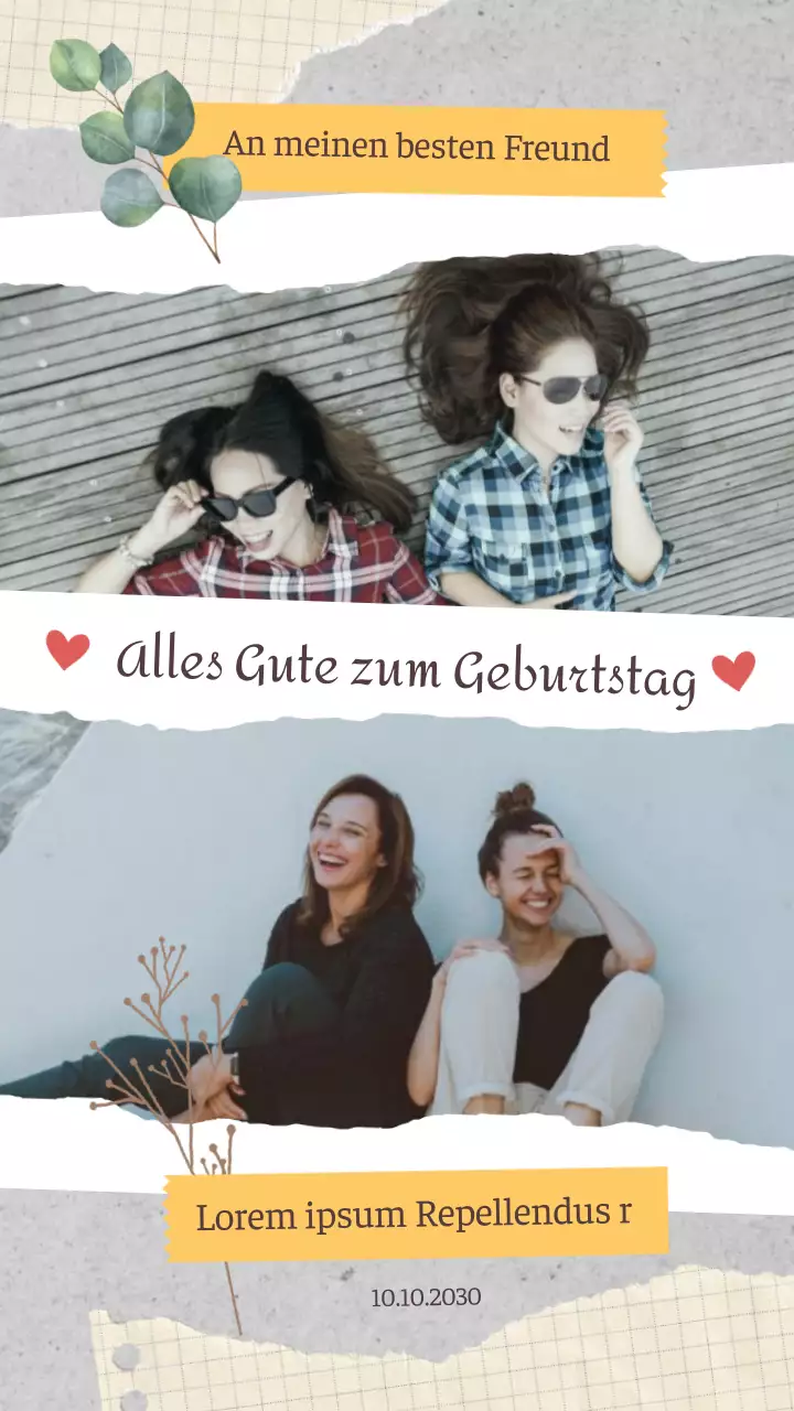 Grau Trendy Natural Happy Birthday Wünsche für Freunde