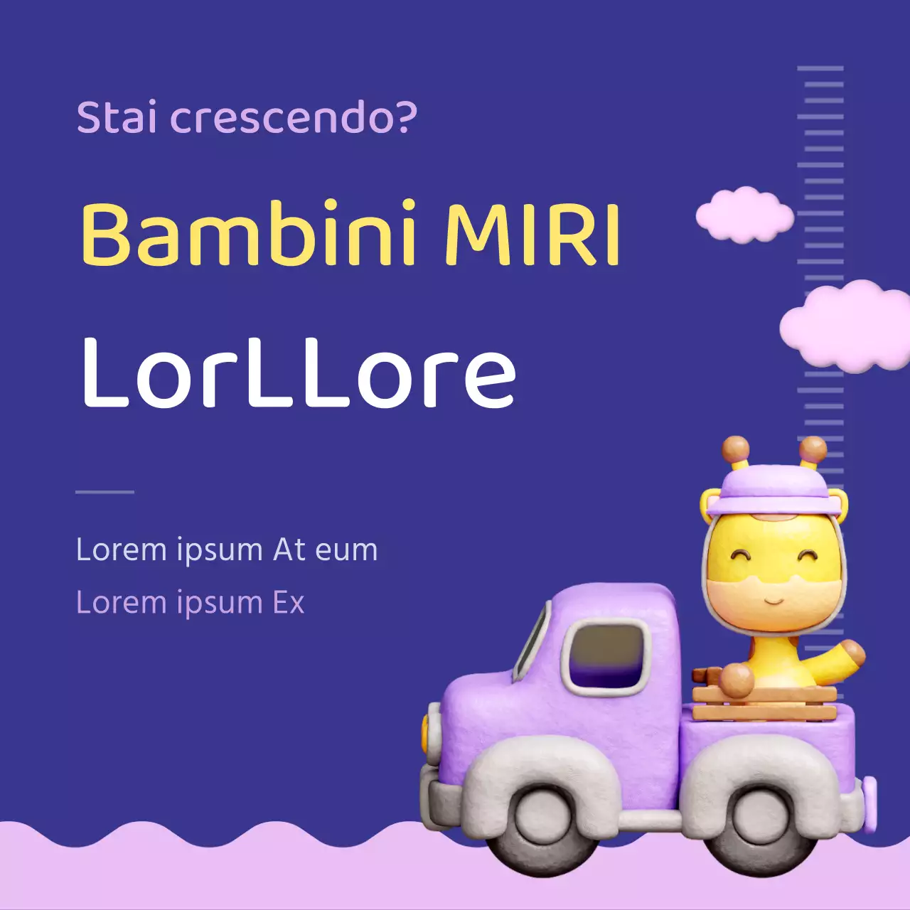 Promuovere una clinica per la crescita in altezza di colore viola e rosa, coccoloso