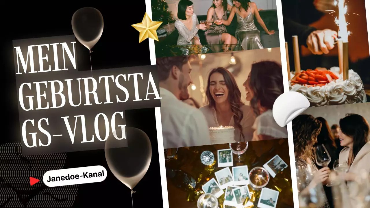 Schwarz Gold Elegant Luxus Mein Geburtstag Vlog
