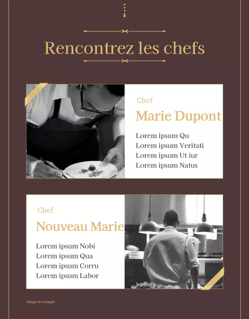 Promouvoir un bon de repas pour un luxueux restaurant buffet en marron et or