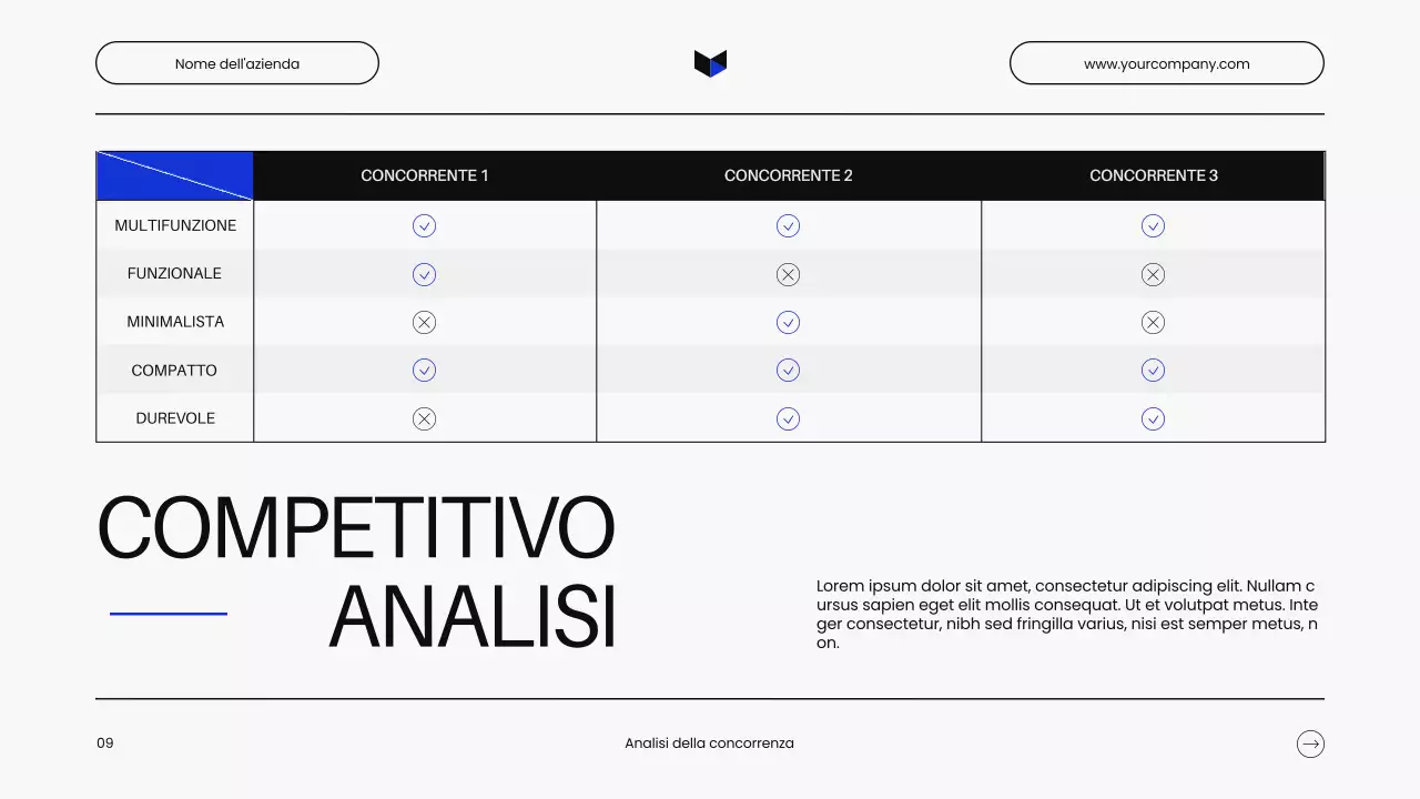Pitch di prodotto aziendale minimalista in bianco e nero