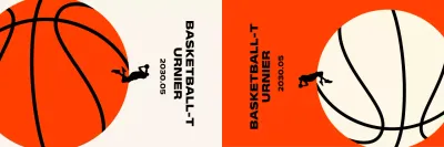 Einfaches Design Basketball-Turnier mit Basketbällen und Menschen spielen Basketbälle