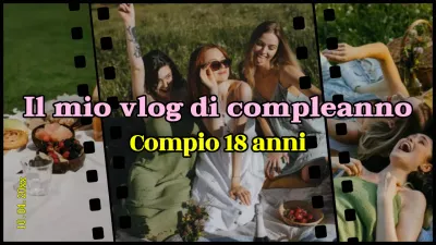 Vlog di compleanno retrò giallo-rosa di tendenza