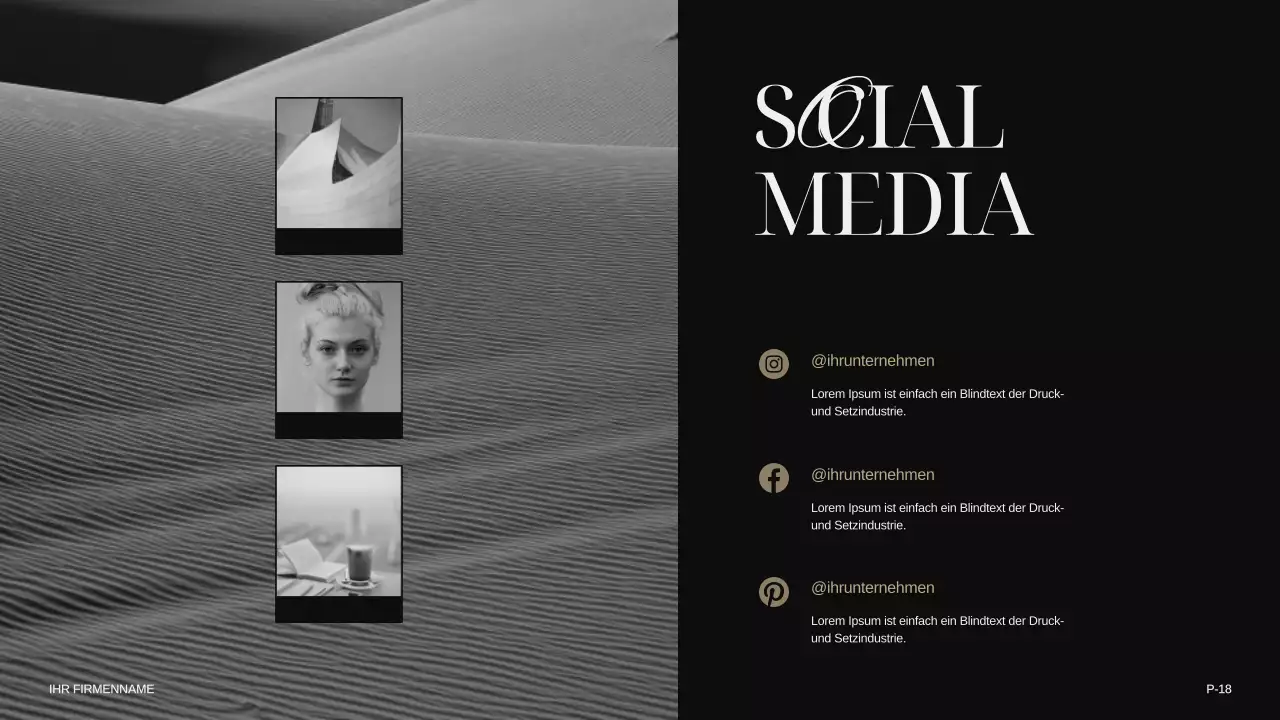 Elfenbein Khaki Schwarz Modern Elegant Einleitung des Unternehmens