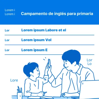 Promover el campamento de inglés sencillo de Blue para niños de primaria
