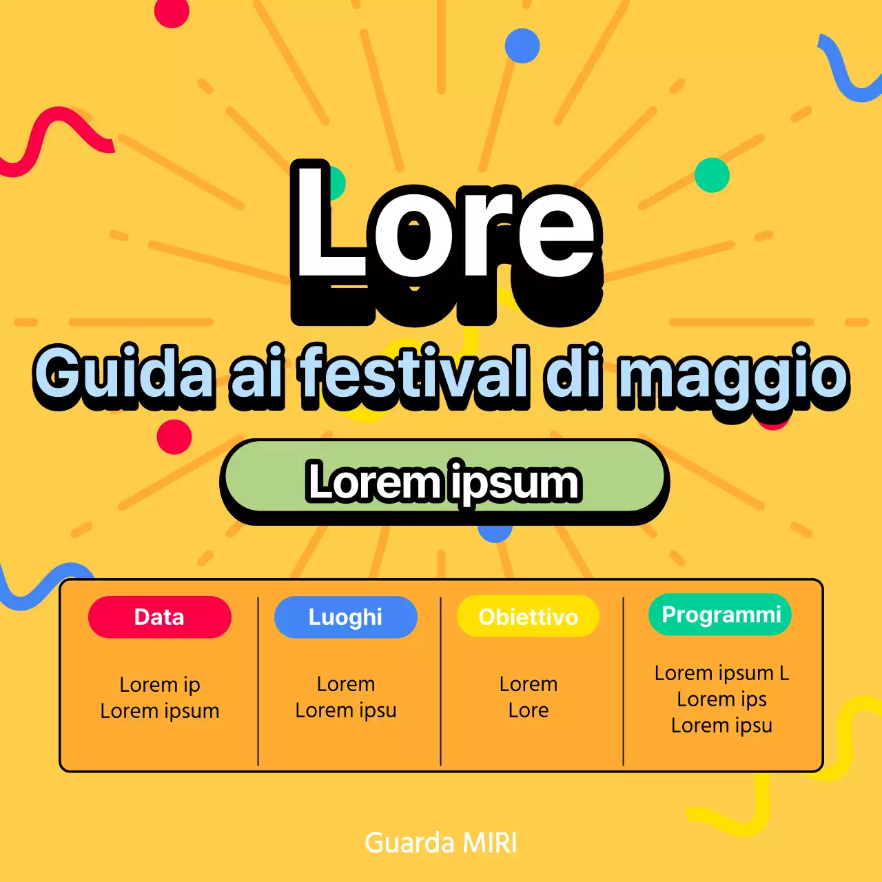 Promuovere le feste arancioni e gialle