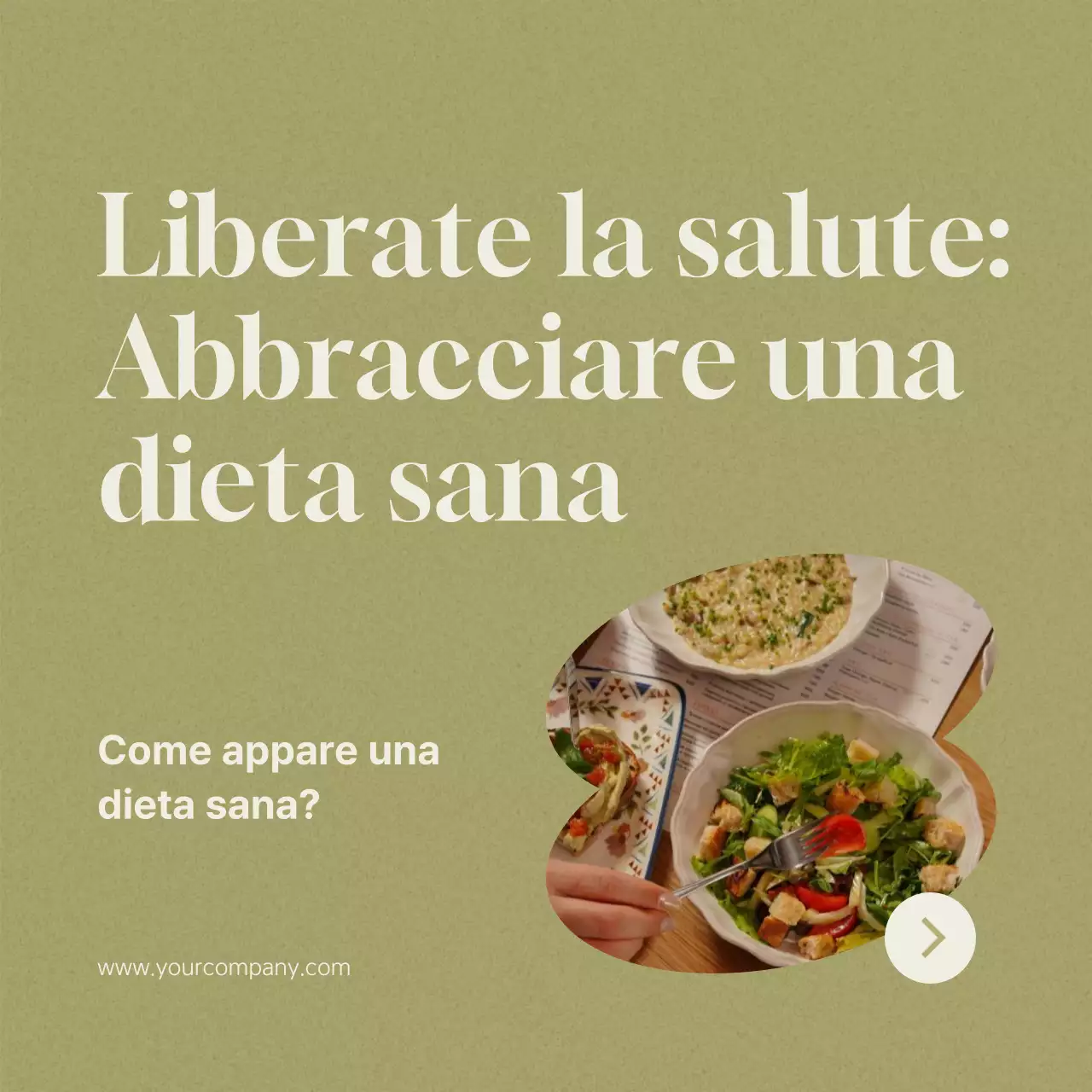 Suggerimenti per una dieta sana e moderna verde e beige
