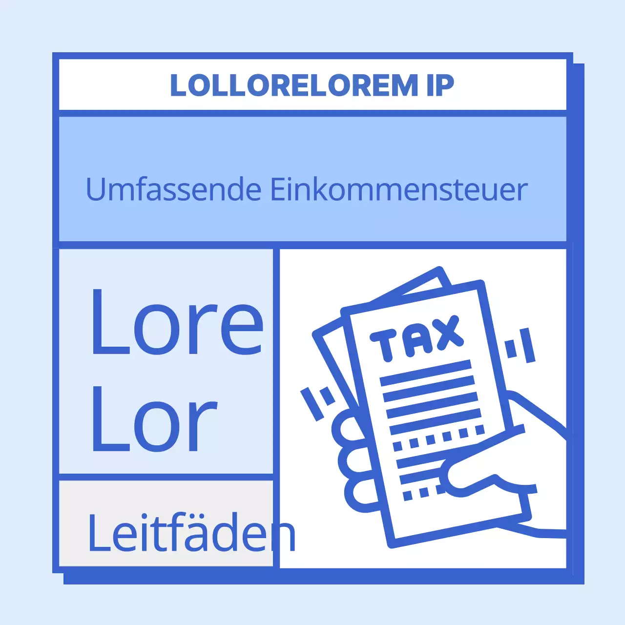 Einfache blaue und hellblaue Zahlungsanweisungen für die Steuererklärung