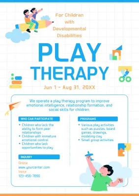 Blue Modern Therapy Announcement Poster