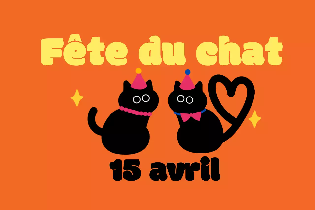 Festival du chat avec des illustrations de chats et des polices de caractères mignonnes