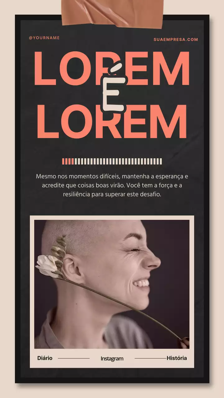 Preto Laranja Marfim Moderno na moda Citação motivacional para a saúde mental Autocrescimento