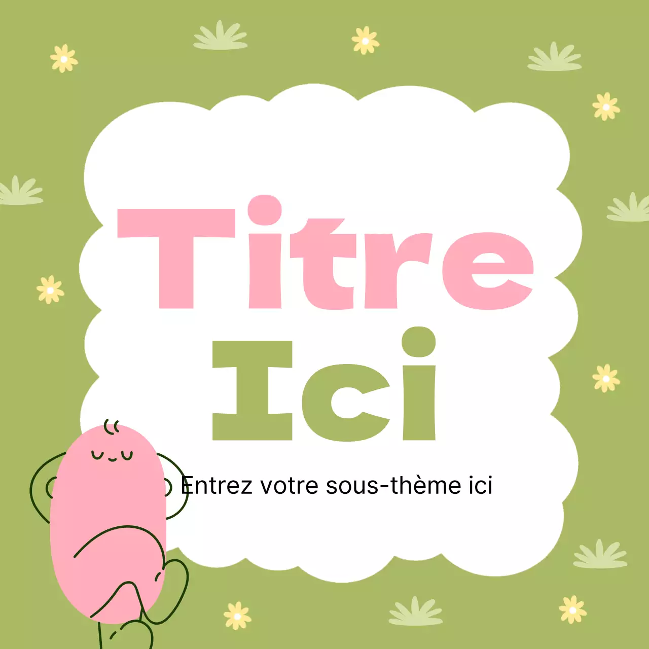 Jolie couverture de cadre de titre en bleu clair et rose