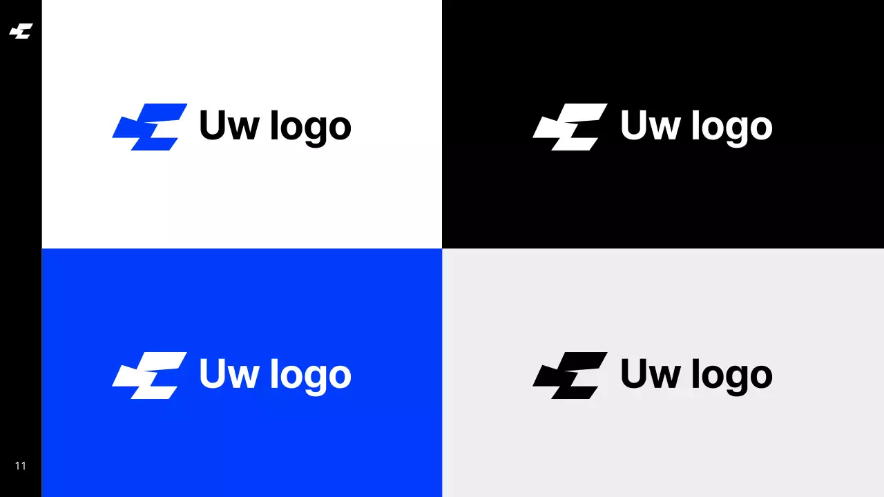 Wit Blauw Vet Cool Tone Schoon Merkidentiteit Richtlijnen Instructies