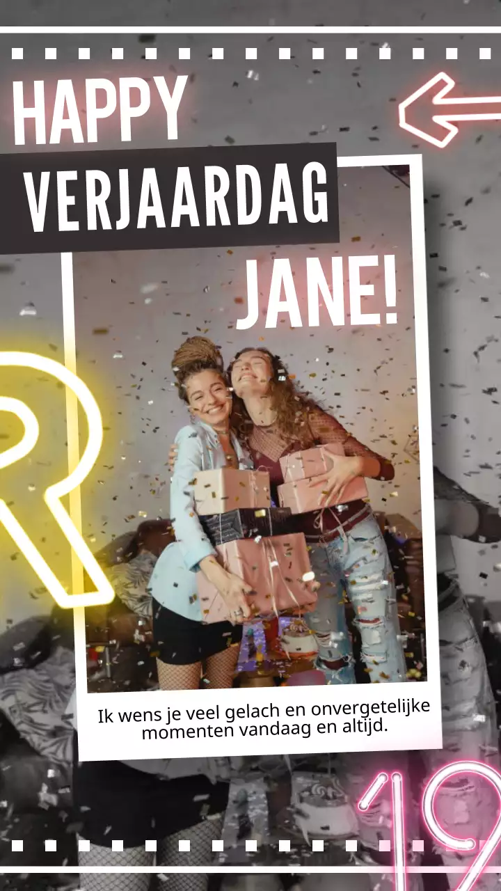 Roze Moderne Trend Verjaardag Groet Voor Vriend