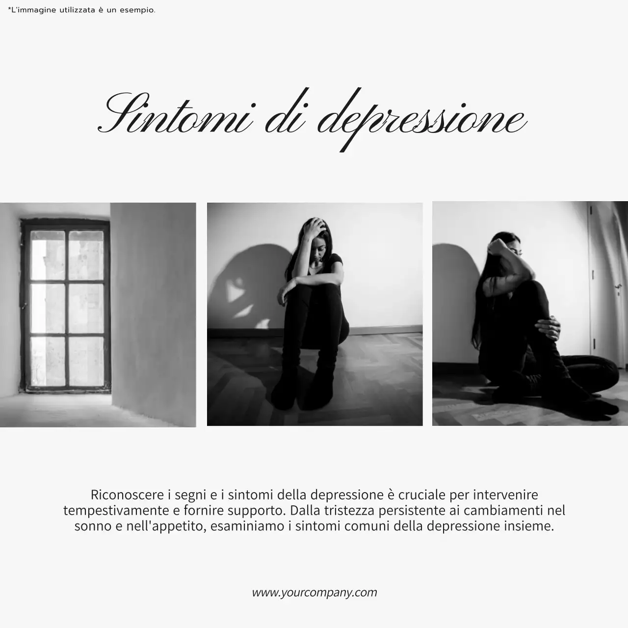 Promozione del blog sulla cura mentale in bianco e nero di tendenza