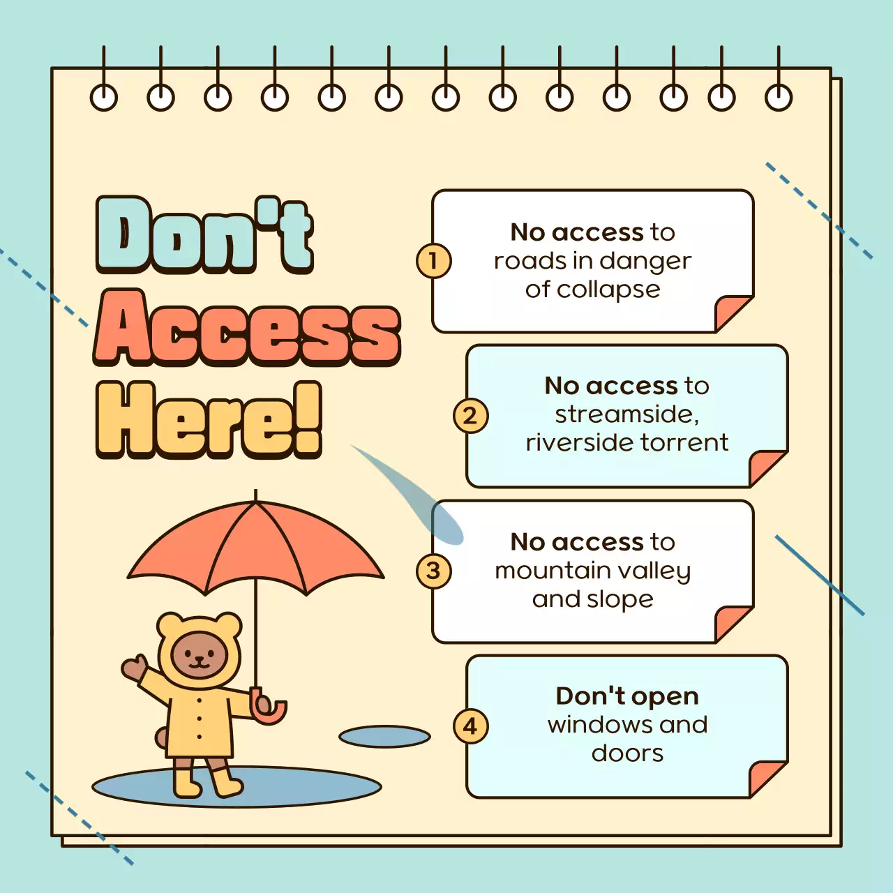 Beige Cartoon Safety Guide Instagram Carousel