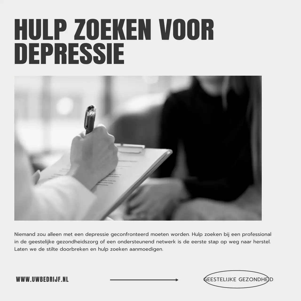 Beige en Grijs Minimalistische Psychologie Blog Promotie