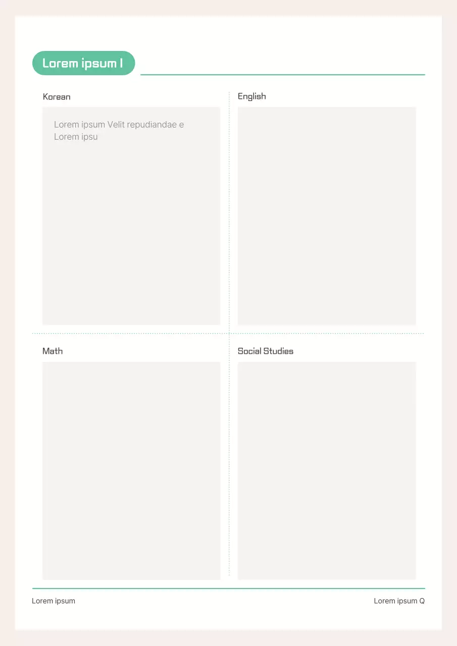 Planejador escolar minimalista verde