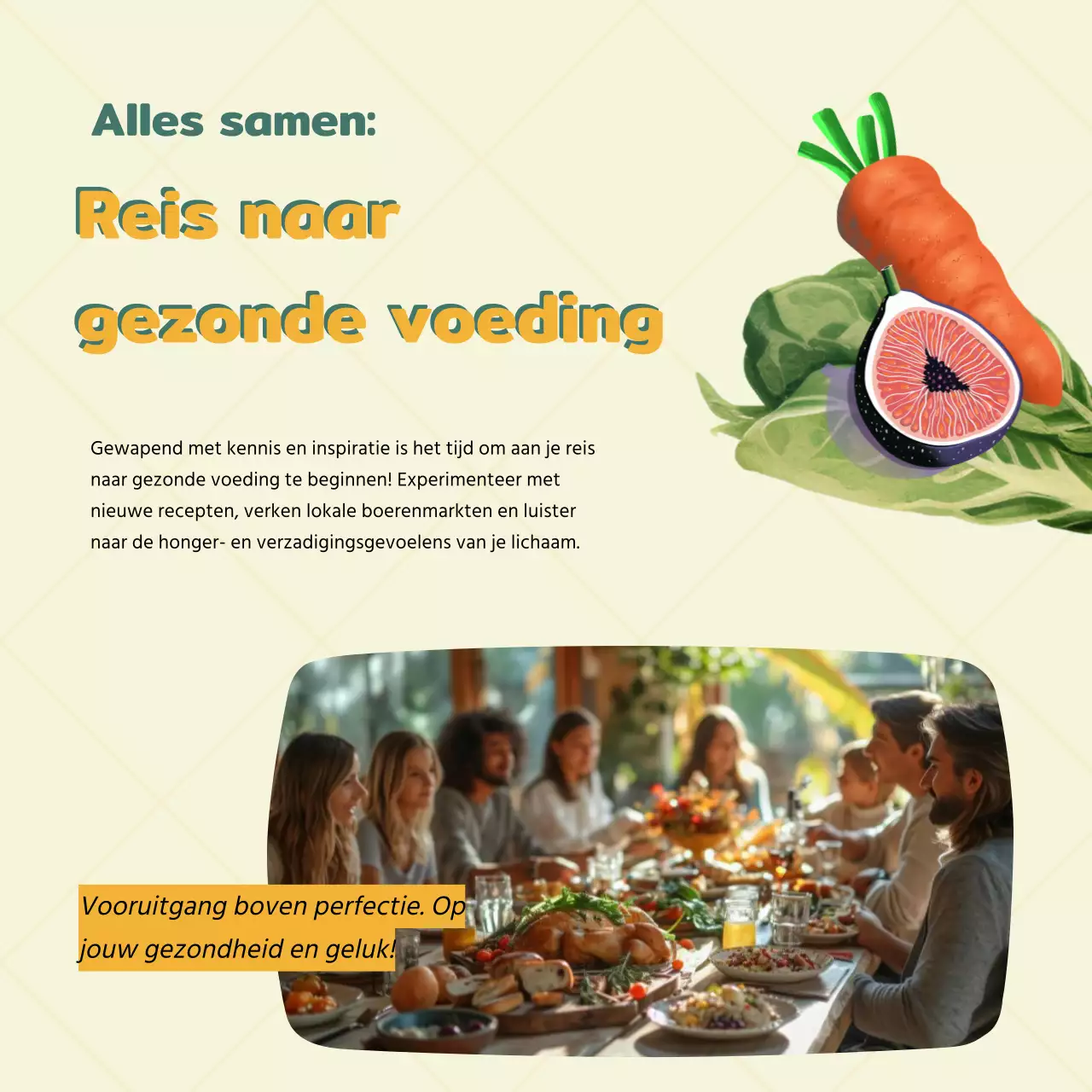 Groen en Geel Modern Gezond Eten & Dieet Publiciteit