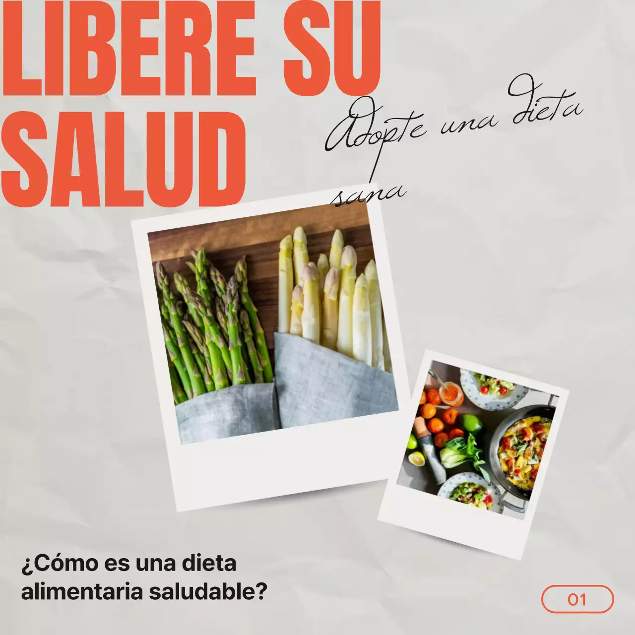 Gris Rojo Vintage Guía de alimentos y dietas saludables