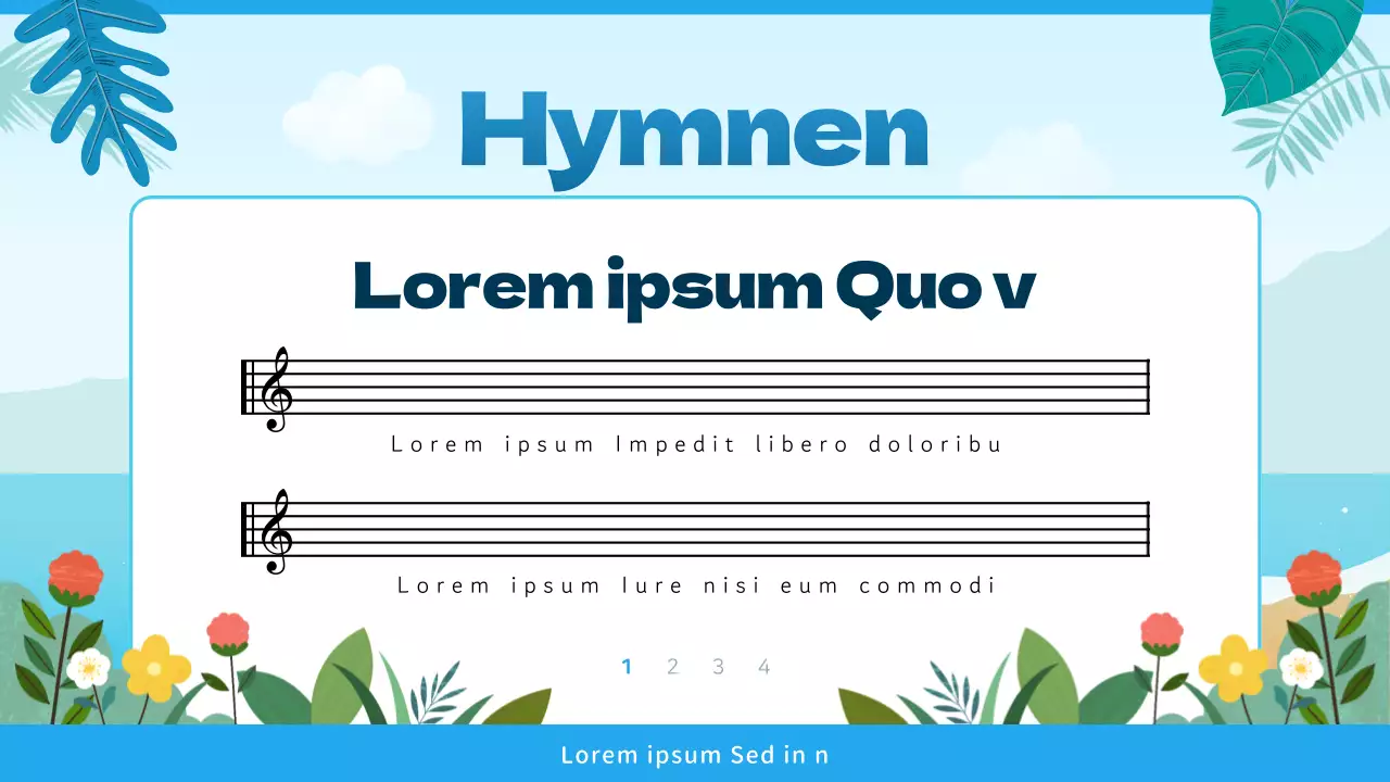 Gottesdienstführer mit tropischem Flair in Blau und Hellblau