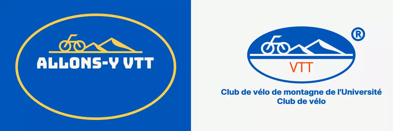 Club de vélo de montagne avec un logo simple avec des montagnes et des vélos