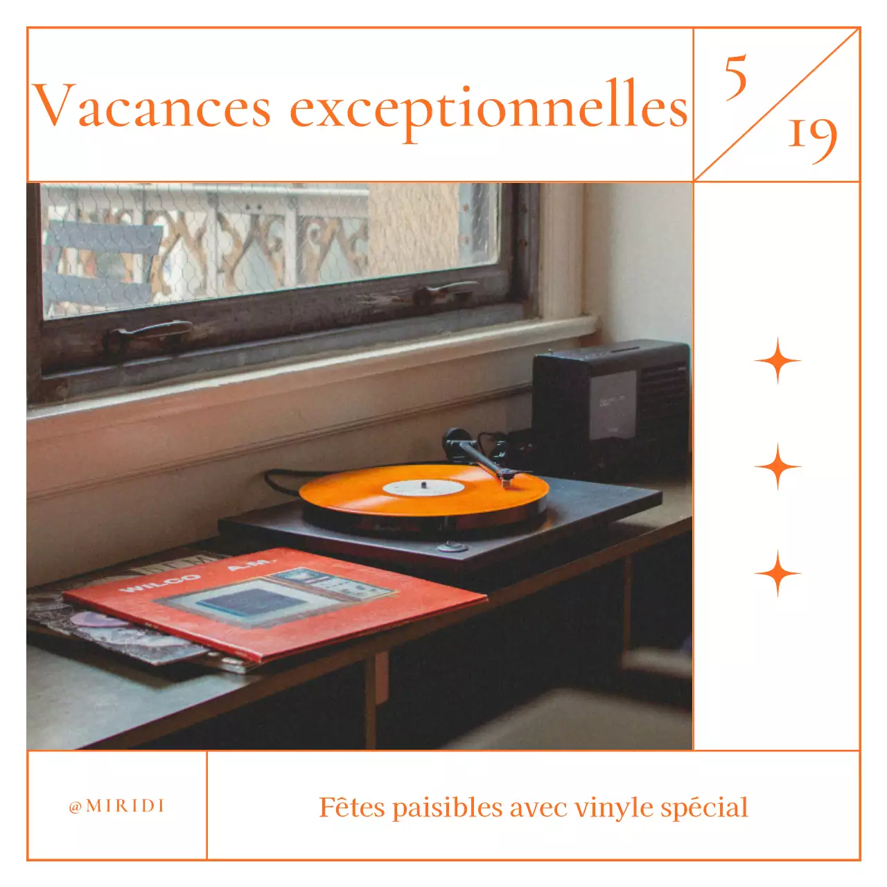 Faites la promotion des disques microsillons orange et blancs très tendance de votre café musical.
