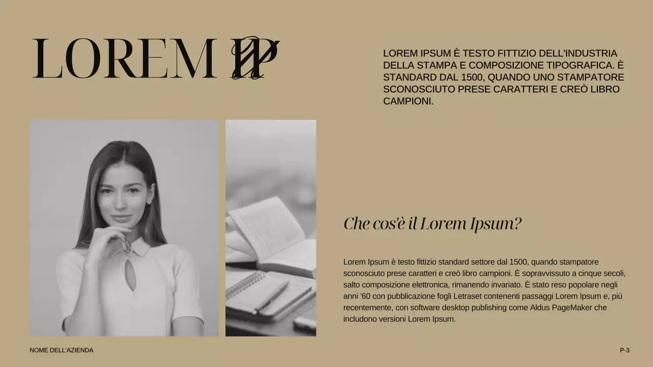 Avorio Khaki Nero Moderno Elegante Introduzione dell'azienda