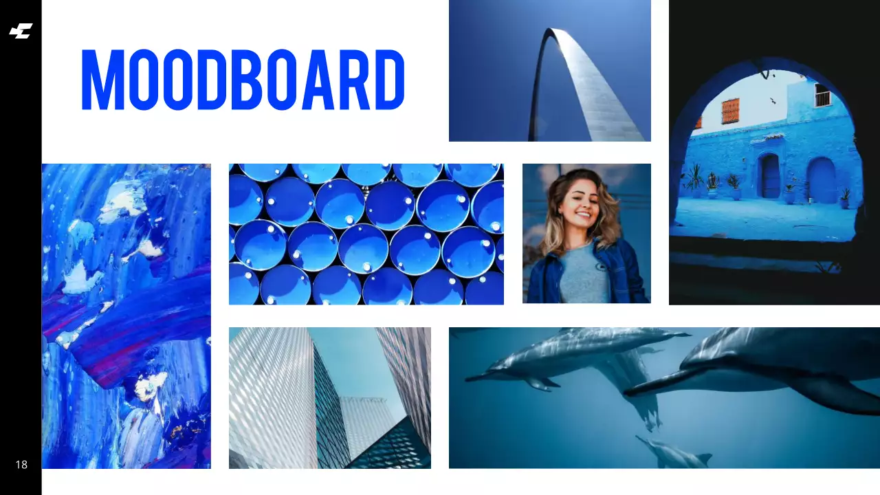 Wit Blauw Vet Cool Tone Schoon Merkidentiteit Richtlijnen Instructies