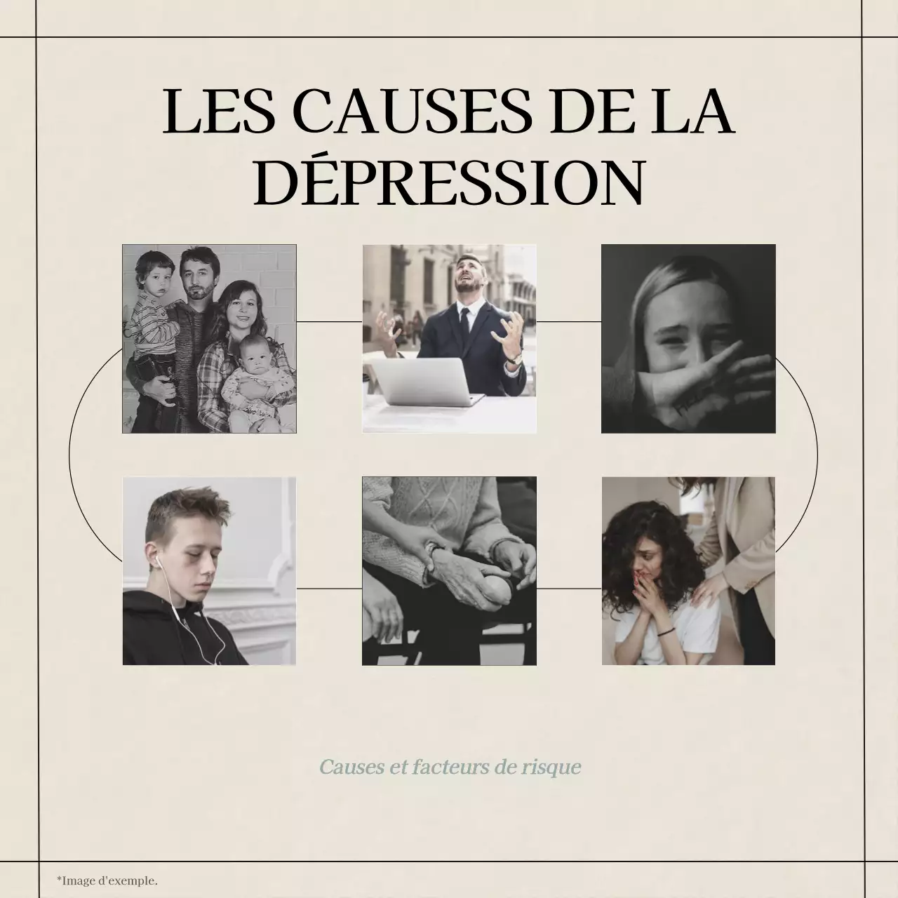 Jaune Bleu Gris Moderne Minimal Santé mentale Style de vie