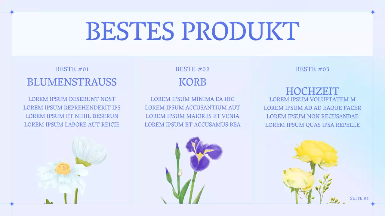 Ein einfaches blaues und lila Blumengeschäft für ein kleines Unternehmen