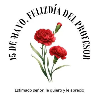 Una sencilla nota de agradecimiento del Día del Profesor en rojo y negro