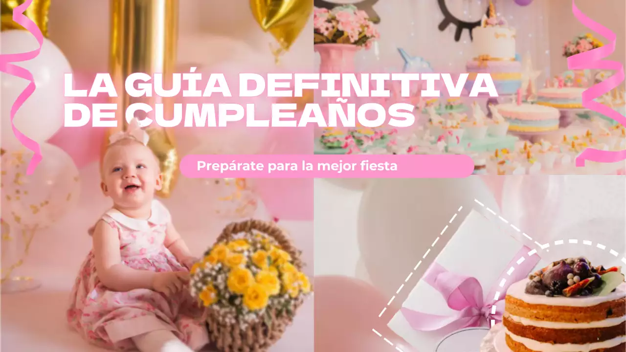 Vídeo de cumpleaños de bebé pop rosa