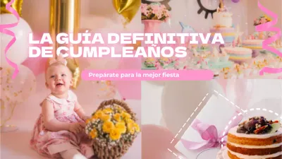 Vídeo de cumpleaños de bebé pop rosa
