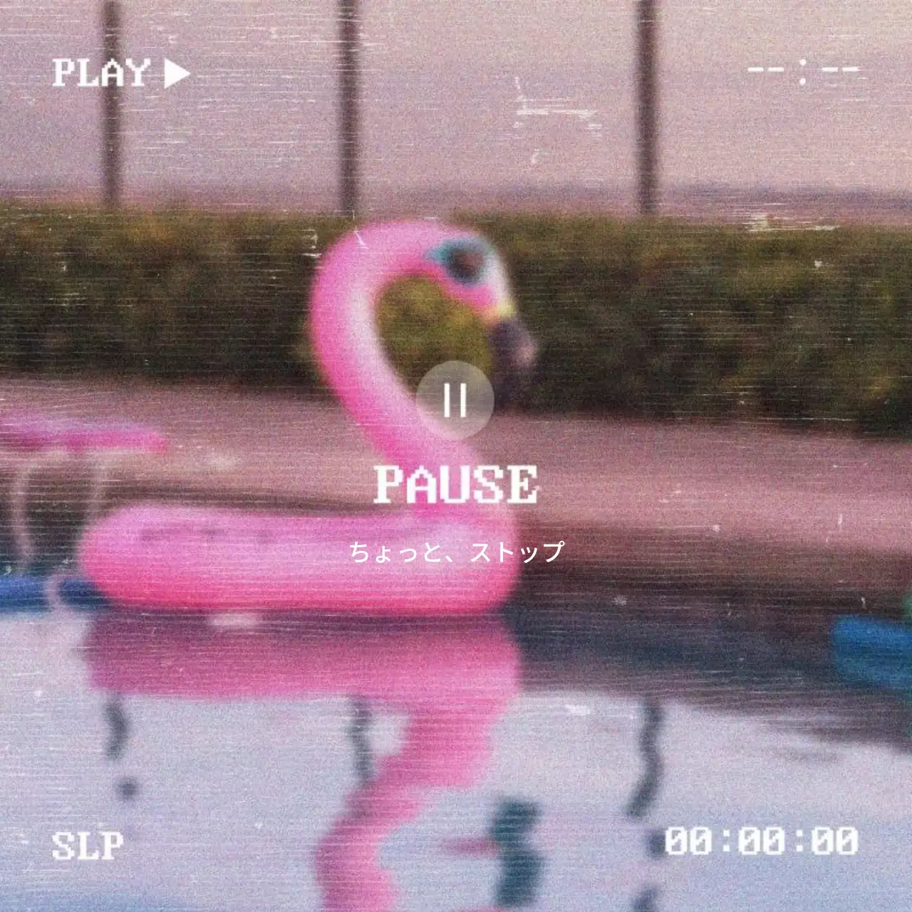 ピンク レトロ プール ポスター SNS投稿 正方形