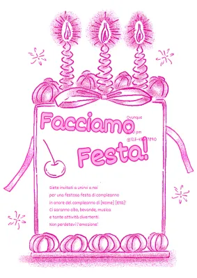 Inviti di compleanno di tendenza in rosa