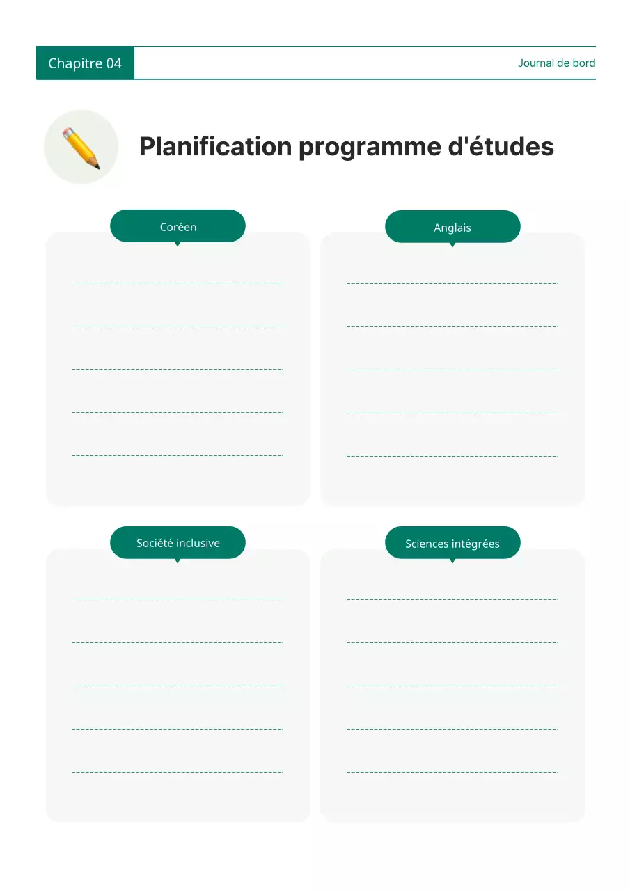 Un simple agenda vert et blanc