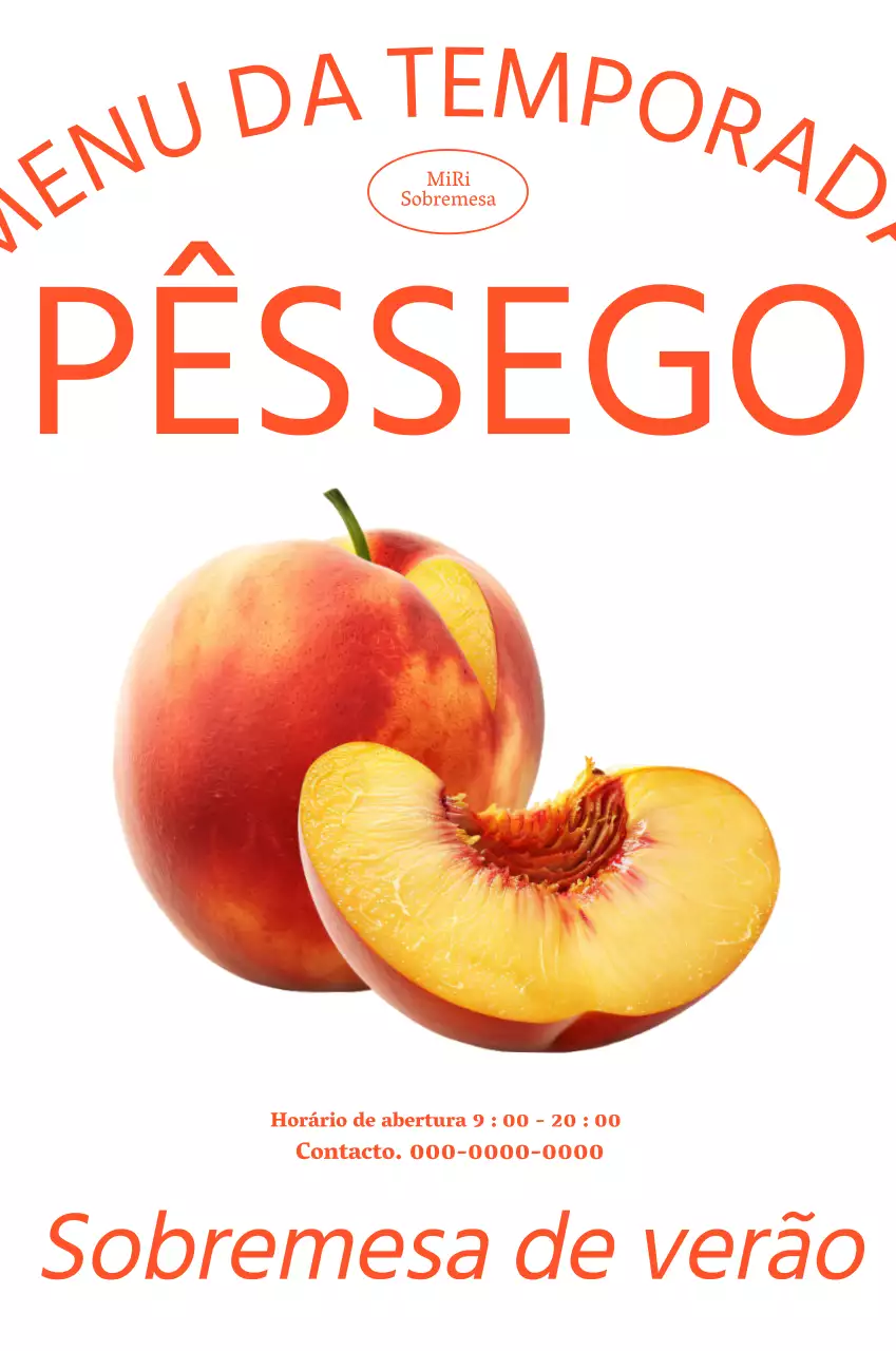 Pêssego à francesa nova sinalética do menu