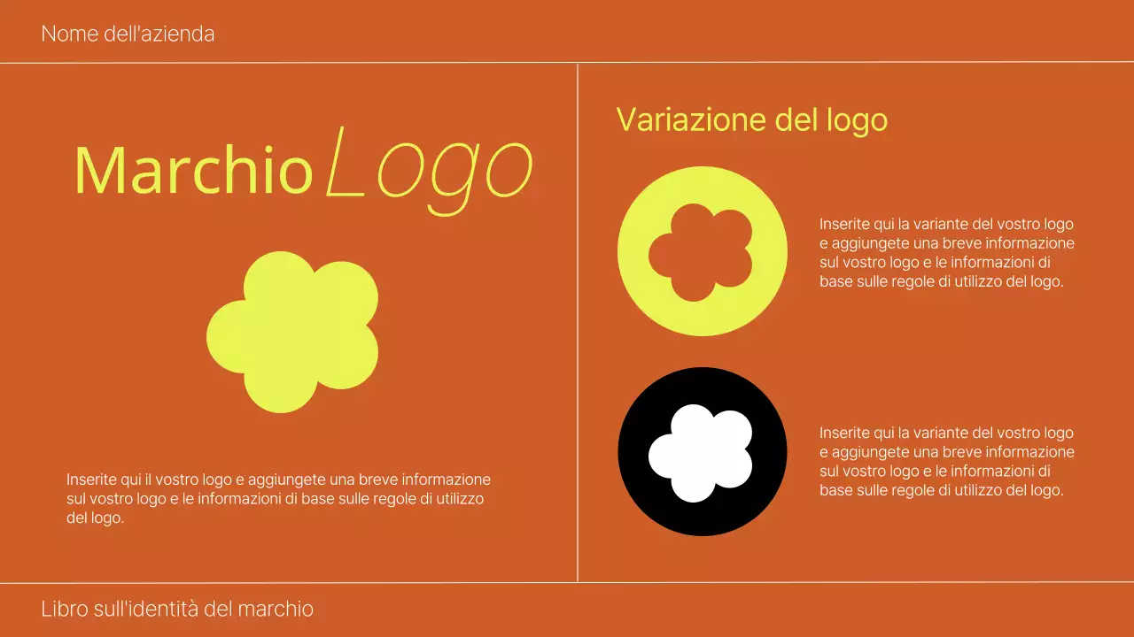 Libro sull'identità del marchio Orange and Lime Bold Introduzione