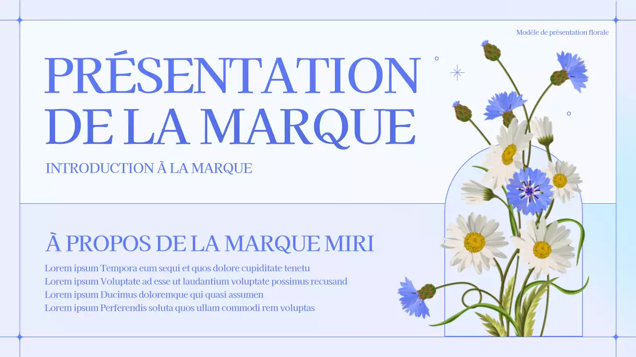Une marque de petite entreprise simple, bleue et violette, pour un magasin de fleurs.