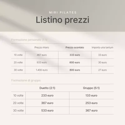 Promuovere una vendita di Pilates moderno in beige e avorio