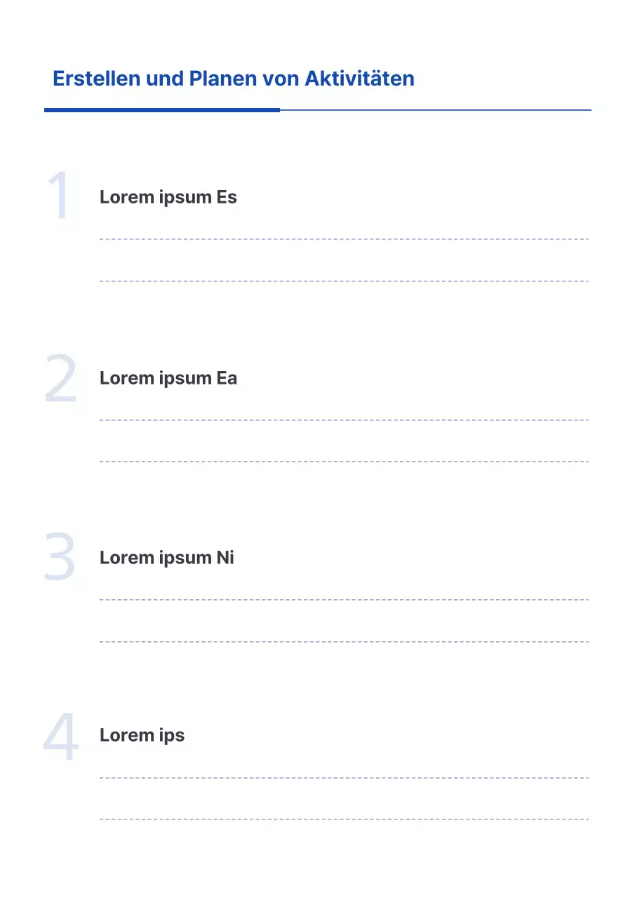 Ein einfacher blau-weißer Journal-Planer